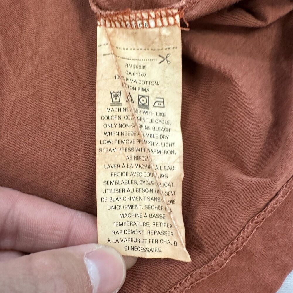 Pendleton Henley Button Up Shirt Men’s XL Orange Long Sleeve Button - Picture 7 of 7